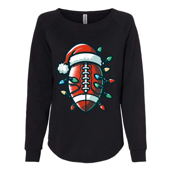 Football Santa Sports Christmas Design Football Player Womens California Wash Sweatshirt