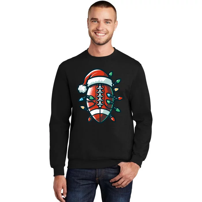 Football Santa Sports Christmas Design Football Player Tall Sweatshirt