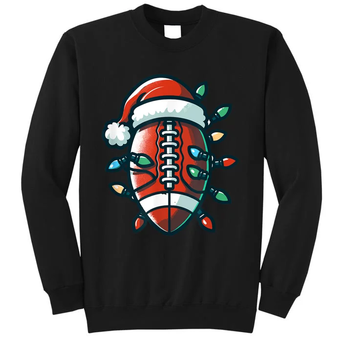 Football Santa Sports Christmas Design Football Player Tall Sweatshirt