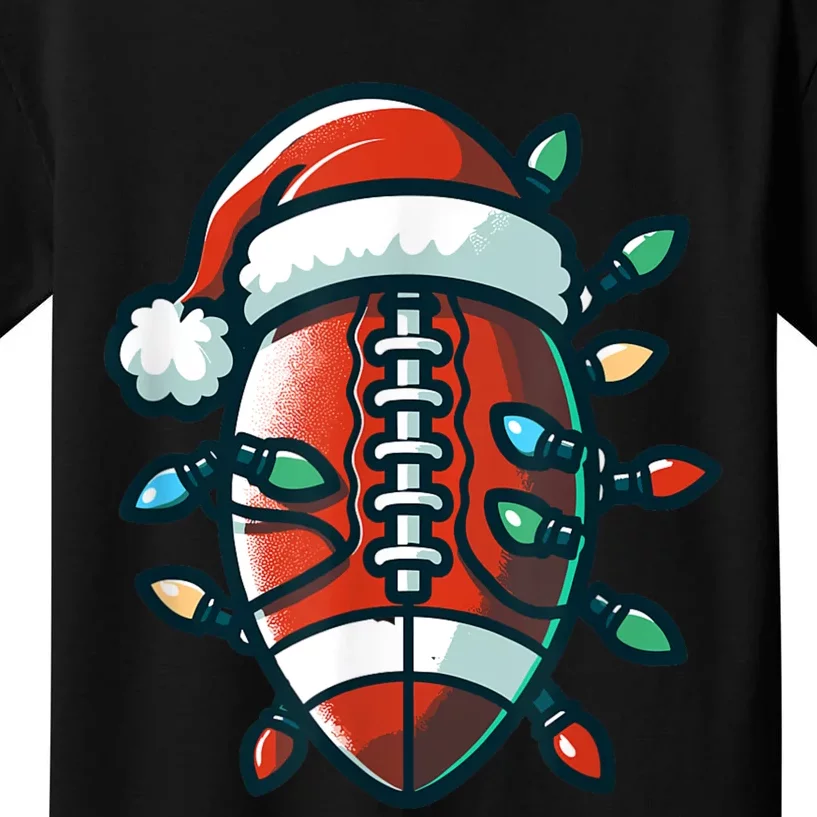 Football Santa Sports Christmas Design Football Player Kids T-Shirt