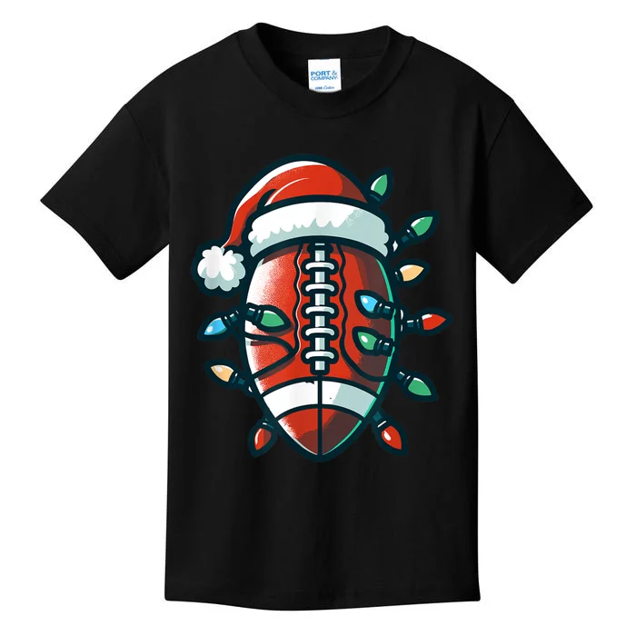 Football Santa Sports Christmas Design Football Player Kids T-Shirt