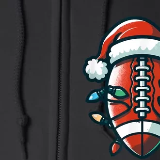 Football Santa Sports Christmas Design Football Player Full Zip Hoodie