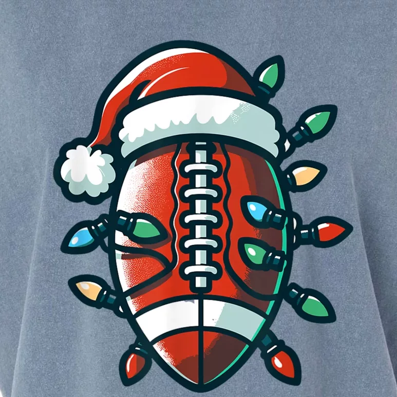 Football Santa Sports Christmas Design Football Player Garment-Dyed Women's Muscle Tee