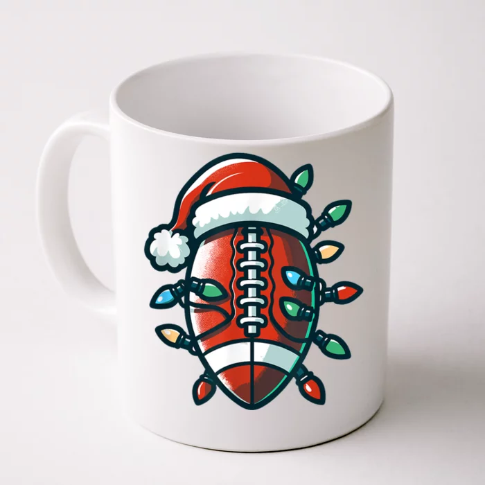 Football Santa Sports Christmas Design Football Player Front & Back Coffee Mug