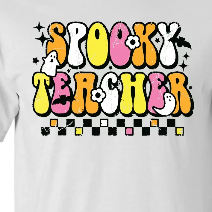 Funny Spooky Season Retro Spooky Teacher Halloween Costume Tall T-Shirt