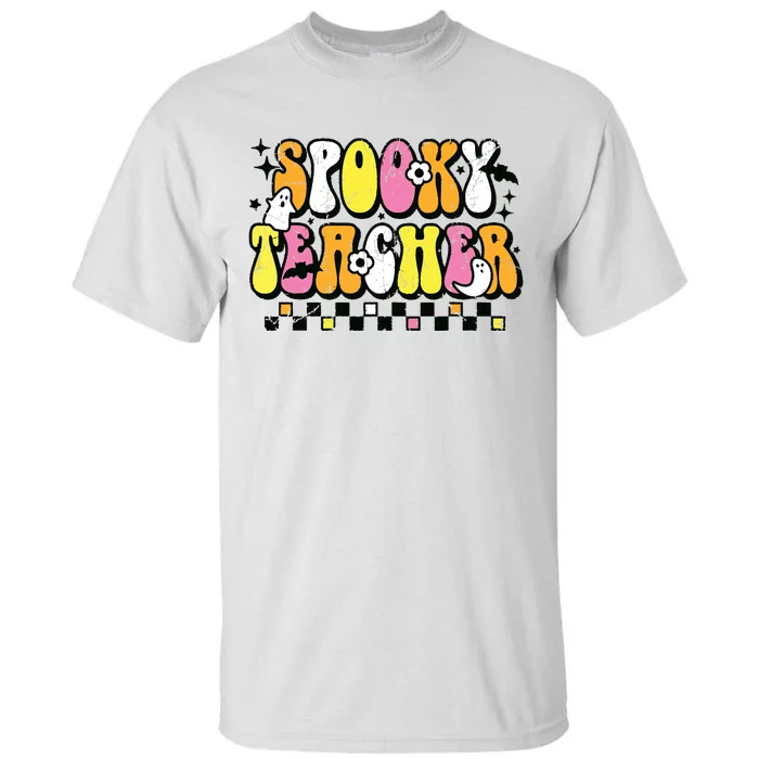 Funny Spooky Season Retro Spooky Teacher Halloween Costume Tall T-Shirt