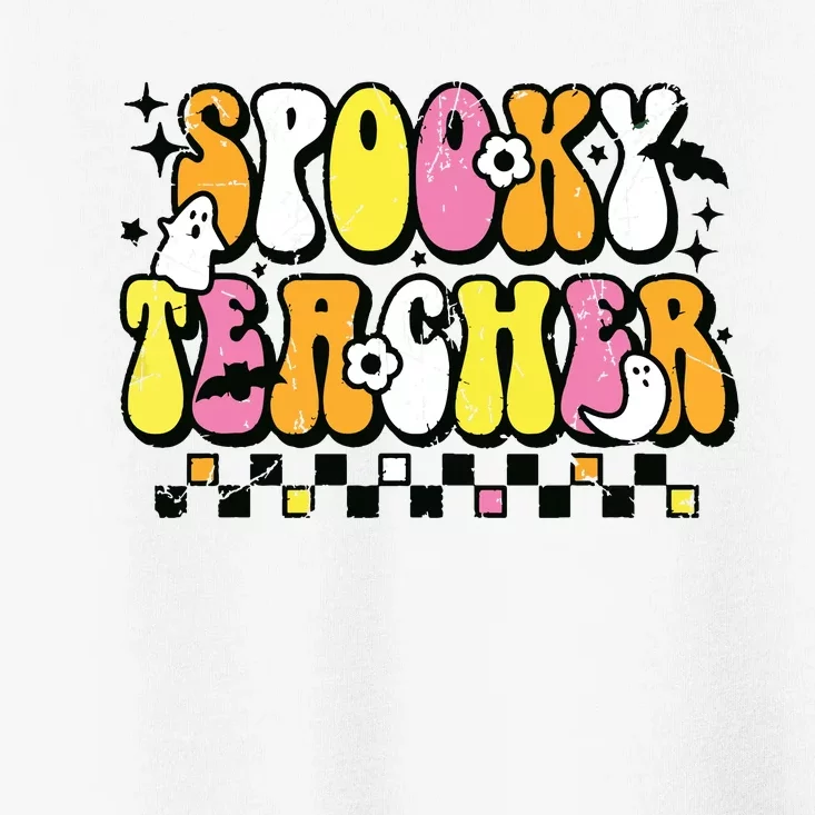 Funny Spooky Season Retro Spooky Teacher Halloween Costume Toddler T-Shirt