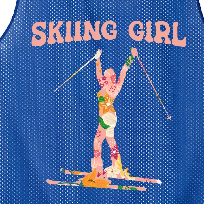 Funny Skiing Ski Mountain Winter Snow Sport Gift Skiing Cute Gift Mesh Reversible Basketball Jersey Tank