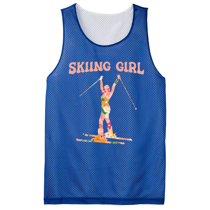 Funny Skiing Ski Mountain Winter Snow Sport Gift Skiing Cute Gift Mesh Reversible Basketball Jersey Tank