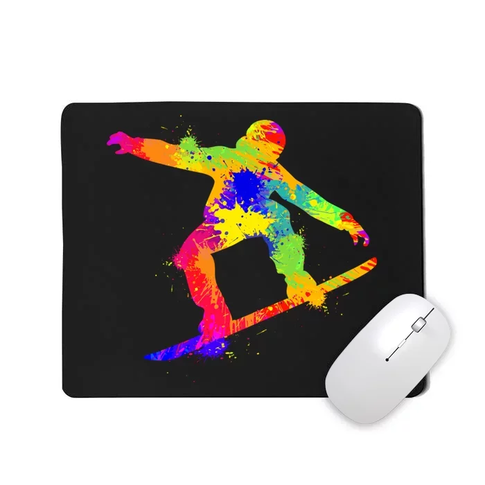 Funny Skiing Snowboarding Colorful Cute Gift Mousepad