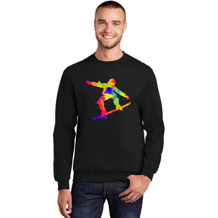 Funny Skiing Snowboarding Colorful Cute Gift Tall Sweatshirt