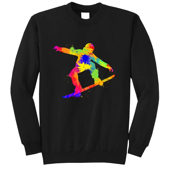 Funny Skiing Snowboarding Colorful Cute Gift Tall Sweatshirt