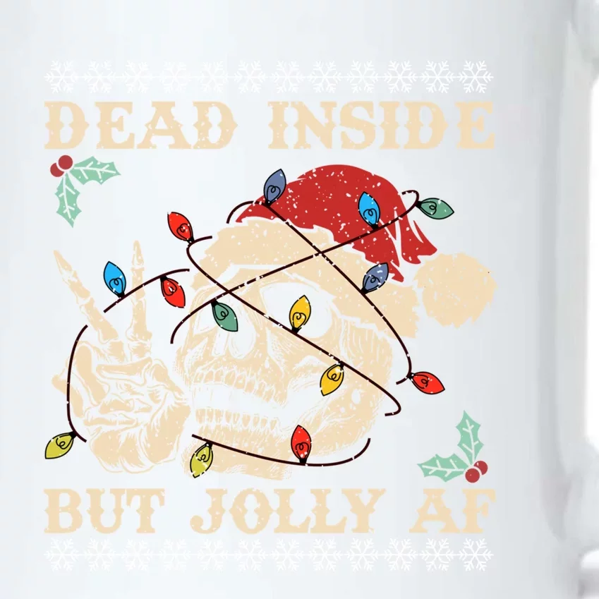 Festive Sarcastic Snarky Skeleton Ugly Christmas Sweater Gift Black Color Changing Mug