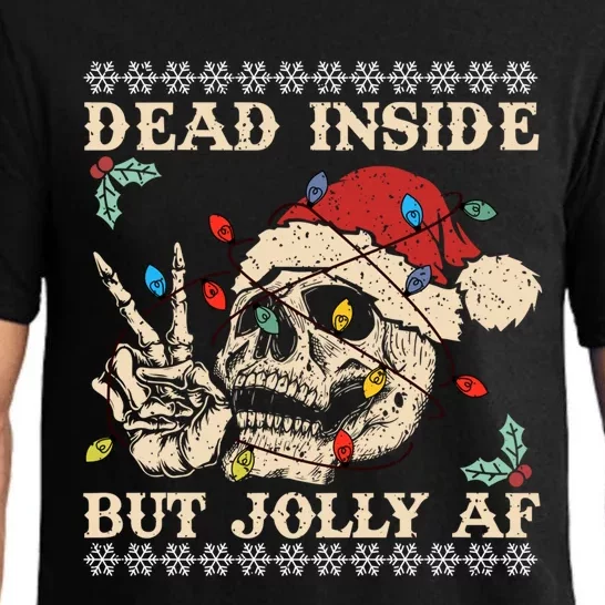 Festive Sarcastic Snarky Skeleton Ugly Christmas Sweater Gift Pajama Set