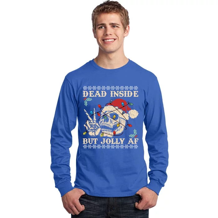 Festive Sarcastic Snarky Skeleton Ugly Christmas Sweater Gift Tall Long Sleeve T-Shirt