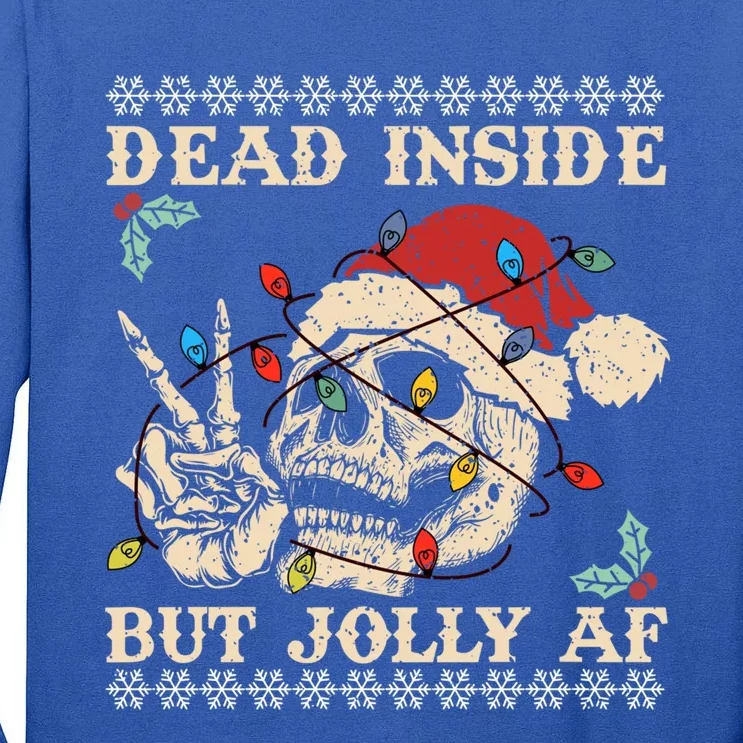 Festive Sarcastic Snarky Skeleton Ugly Christmas Sweater Gift Tall Long Sleeve T-Shirt