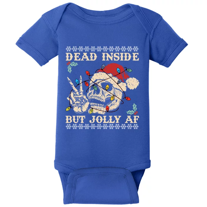 Festive Sarcastic Snarky Skeleton Ugly Christmas Sweater Gift Baby Bodysuit