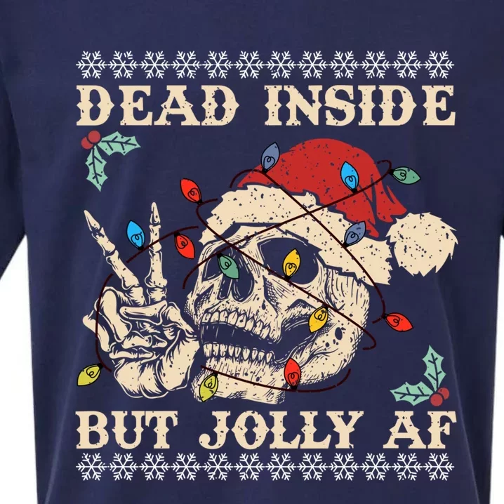 Festive Sarcastic Snarky Skeleton Ugly Christmas Sweater Gift Sueded Cloud Jersey T-Shirt