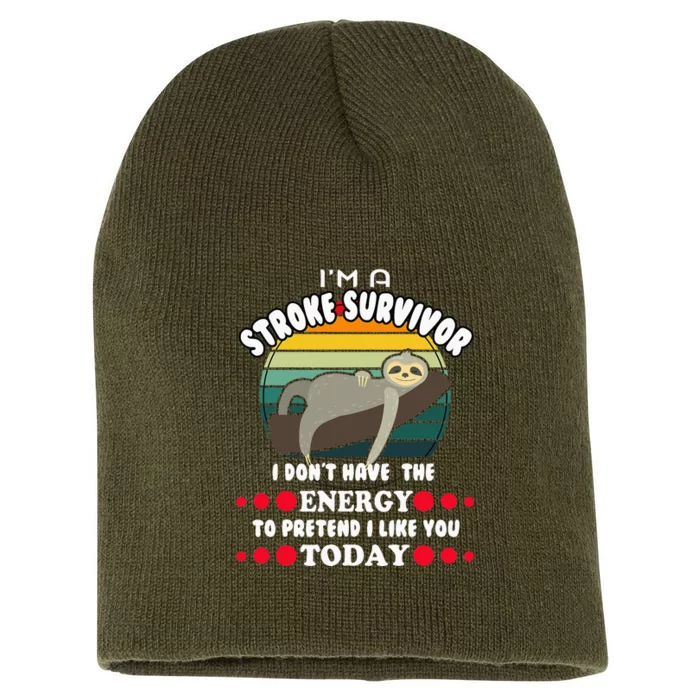 Funny Stroke Survivor Short Acrylic Beanie