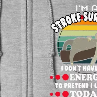 Funny Stroke Survivor Full Zip Hoodie