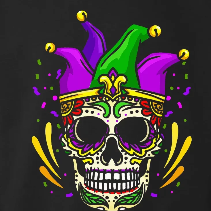 Funny Sugar Skull Mardi Gras Party Toddler Hoodie