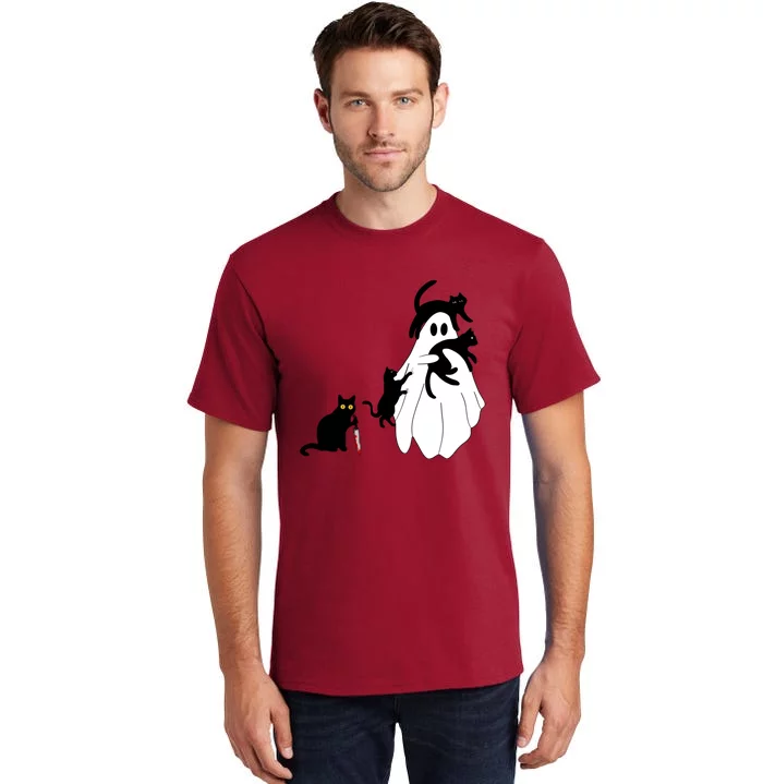 Funny Saying Spooky Season Halloween Cat Ghost Tall T-Shirt