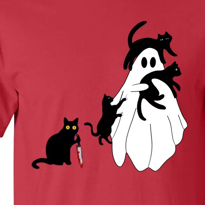 Funny Saying Spooky Season Halloween Cat Ghost Tall T-Shirt