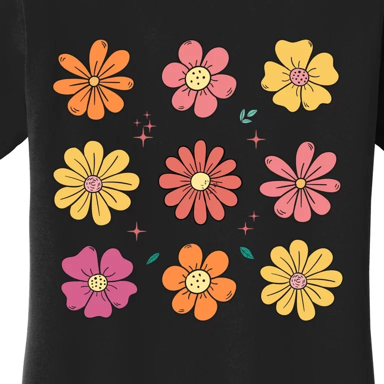 Flowers Spring Summer Floral Groovy Women's T-Shirt