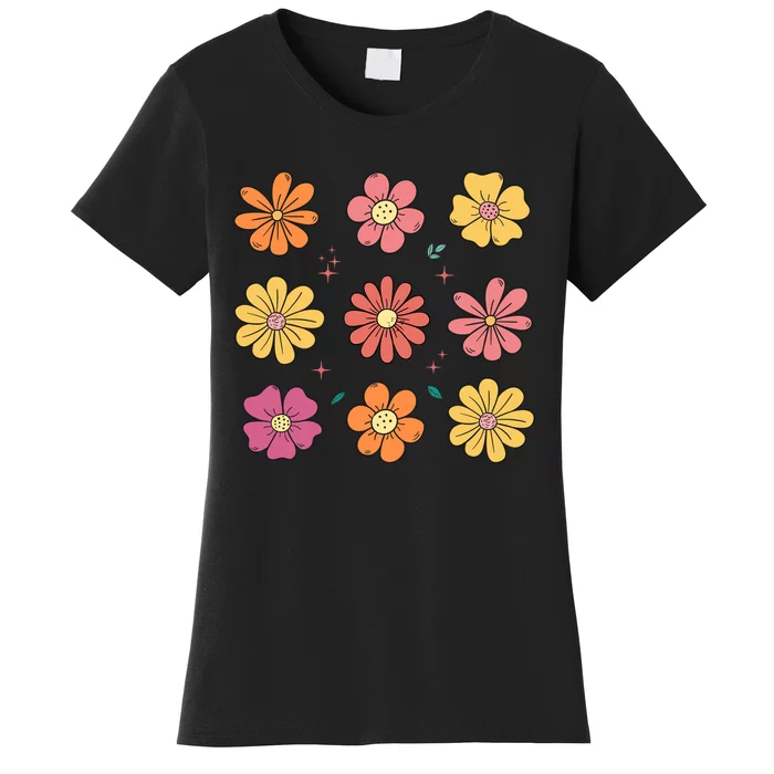 Flowers Spring Summer Floral Groovy Women's T-Shirt