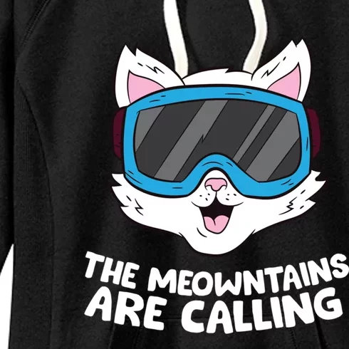 Funny Snowboard Ski Goggle For Snowboarding Cat Skiing Funny Gift Women's Fleece Hoodie