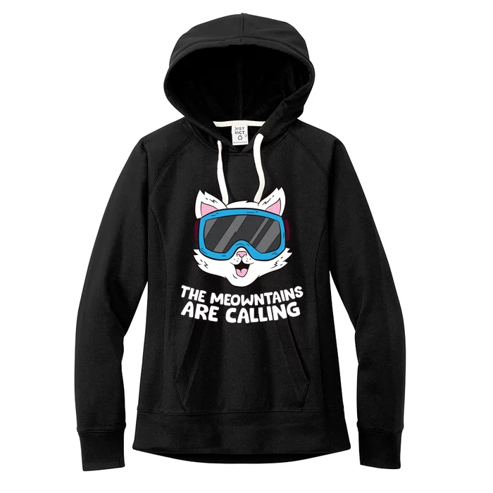 Funny Snowboard Ski Goggle For Snowboarding Cat Skiing Funny Gift Women's Fleece Hoodie