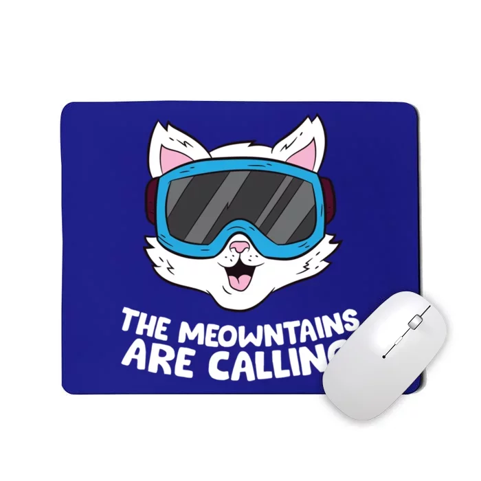 Funny Snowboard Ski Goggle For Snowboarding Cat Skiing Funny Gift Mousepad