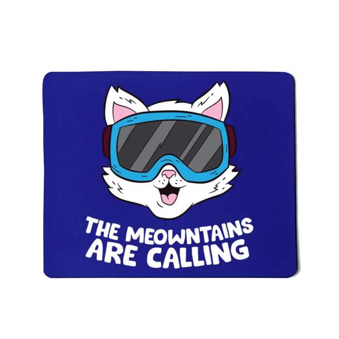 Funny Snowboard Ski Goggle For Snowboarding Cat Skiing Funny Gift Mousepad