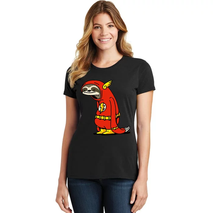 Funny Sloth Superhero Not Fast Not Furious Sloth Lover Women's T-Shirt