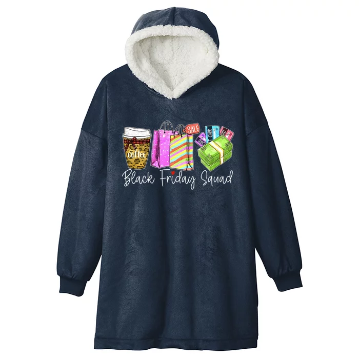 Friday Shopping Squad Christmas Black Shopping Family Group Gift Hooded Wearable Blanket