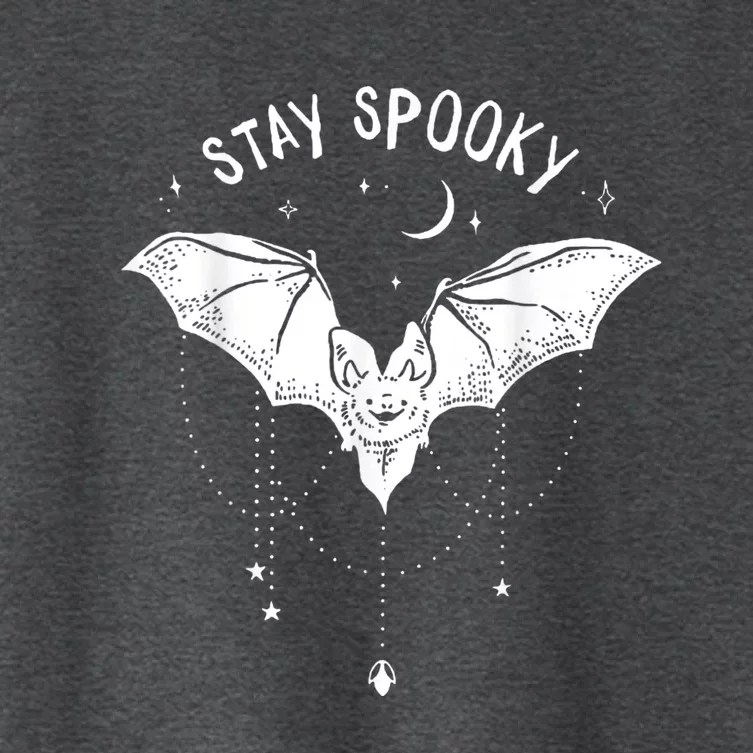 Funny Stay Spooky Cute Vampire Bat Halloween Women's Crop Top Tee