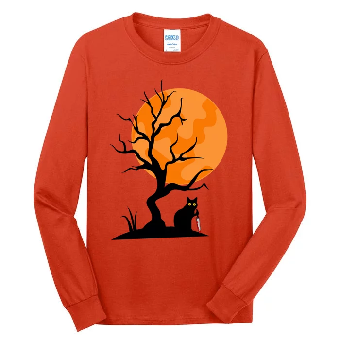 Funny Saying Spooky Season Halloween Cat Lover Tall Long Sleeve T-Shirt