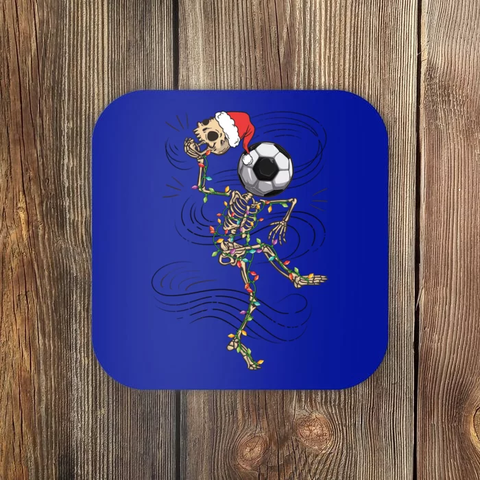 Funny Skeleton Soccer Ball Christmas Boys Xmas Gift Coaster