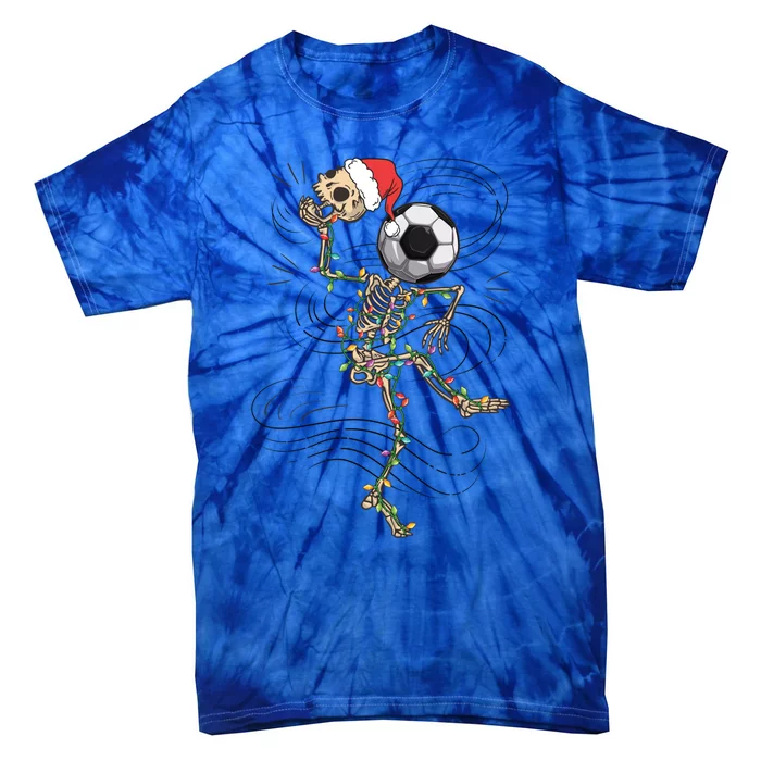 Funny Skeleton Soccer Ball Christmas Boys Xmas Gift Tie-Dye T-Shirt