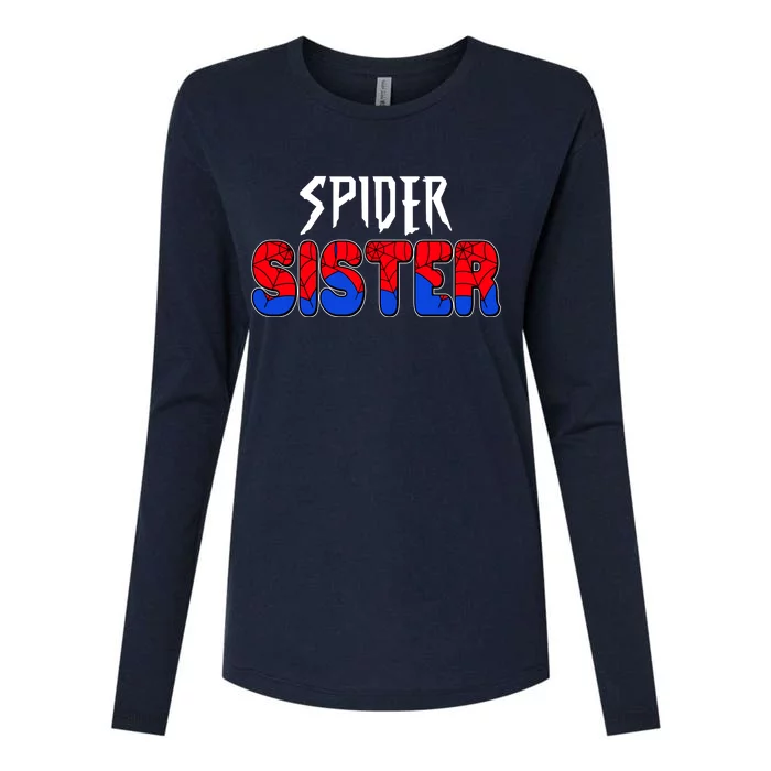 Funny Spider Sister Matching Family Shirts Womens Cotton Relaxed Long Sleeve T-Shirt