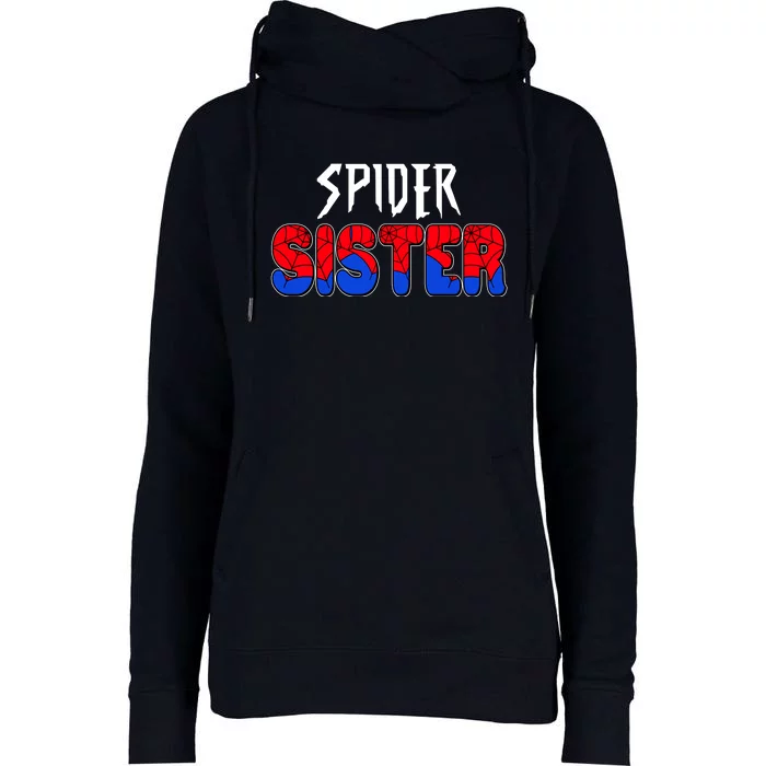 Funny Spider Sister Matching Family Shirts Womens Funnel Neck Pullover Hood