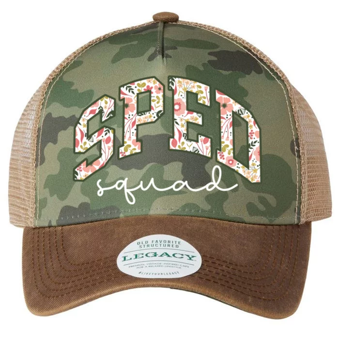 Floral Sped Squad Team Special Education Teacher Life Legacy Tie Dye Trucker Hat