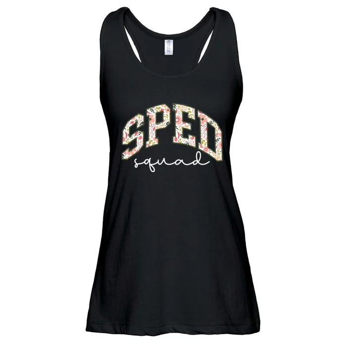 Floral Sped Squad Team Special Education Teacher Life Ladies Essential Flowy Tank