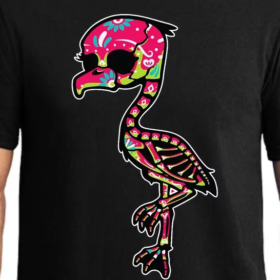 Flamingo Sugar Skull Dia De Los Muertos Mexican Day Of Dead Pajama Set