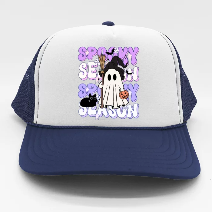 Funny Saying Spooky Season Halloween Ghost Lover Trucker Hat