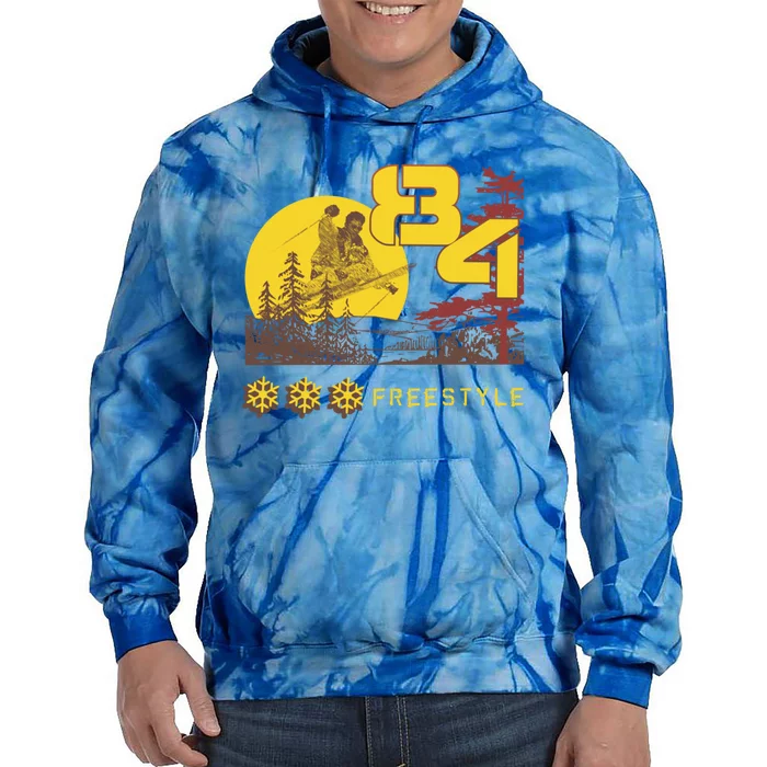 Freestyle Skiing Ski Sport Gift Tie Dye Hoodie