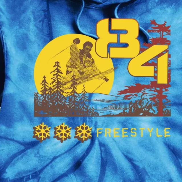 Freestyle Skiing Ski Sport Gift Tie Dye Hoodie