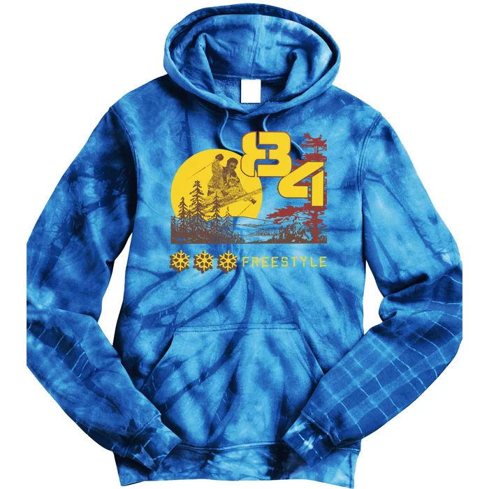 Freestyle Skiing Ski Sport Gift Tie Dye Hoodie