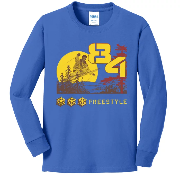 Freestyle Skiing Ski Sport Gift Kids Long Sleeve Shirt