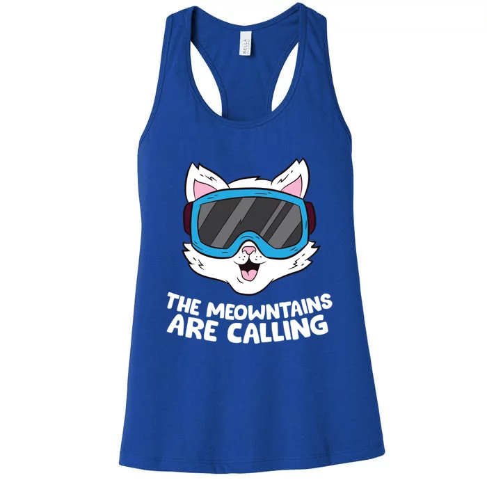 Funny Snowboard Ski Goggle For Snowboarding Cat Skiing Gift Women's Racerback Tank